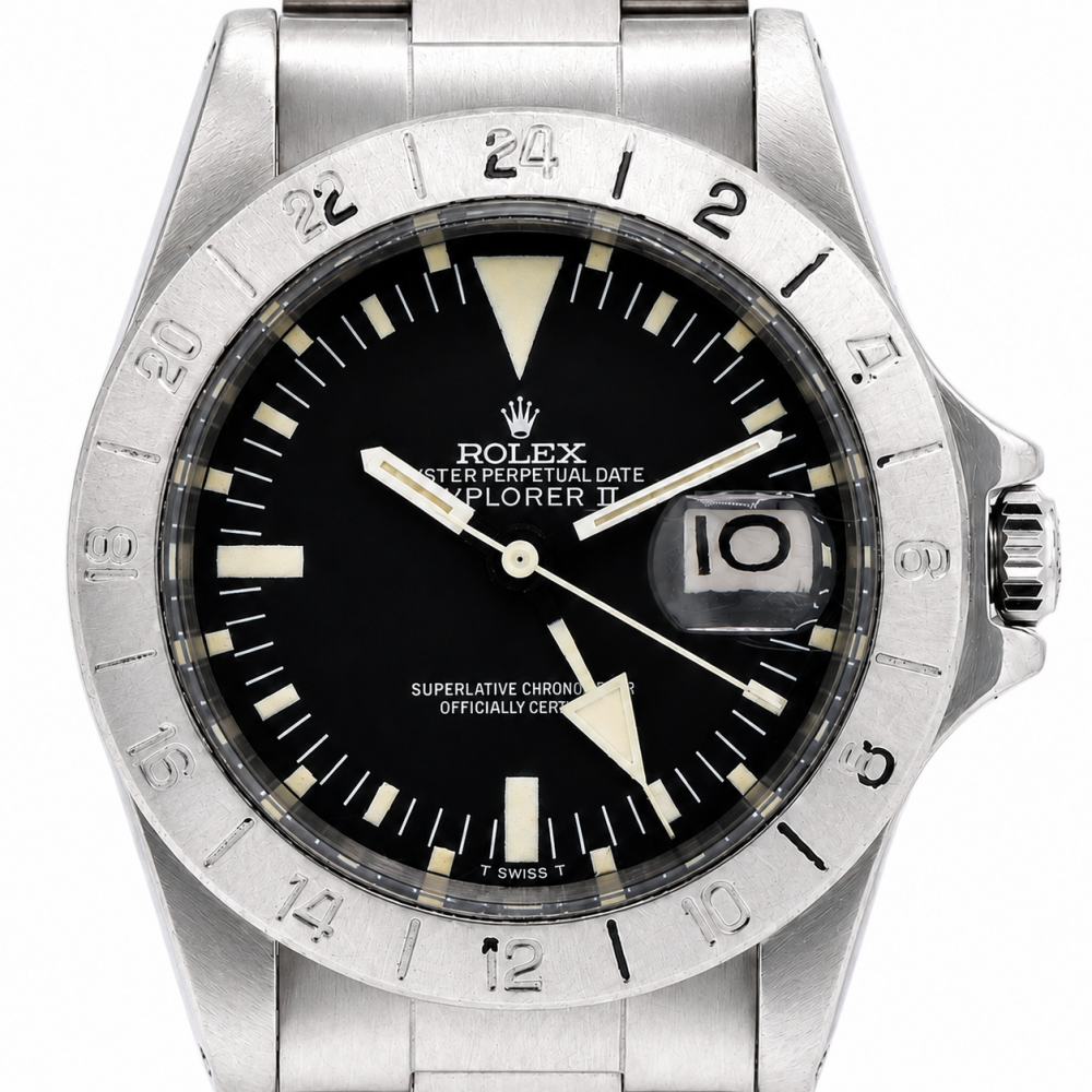 Rolex Explorer II 39MM 1655 Black “Frog Foot” Albino Dial Watch